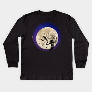 The old Crow and the Moon Kids Long Sleeve T-Shirt